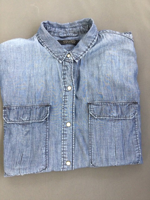 All Saints Denim Shirt size UK 10 EUC 