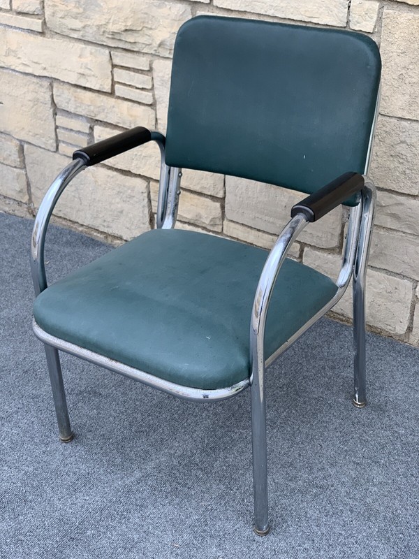 Art Deco Streamline Industrial Royal Medal Chrome Armchair