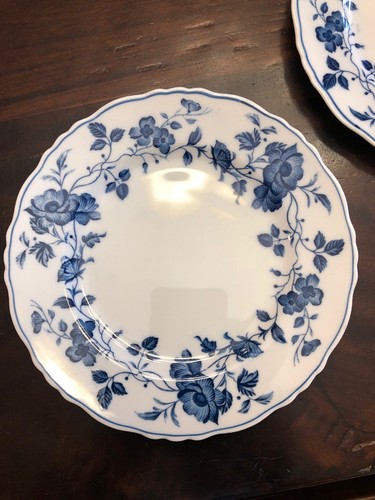 ROYAL MEISSEN Blue Floral Salad Plates ~ Set of 5 ~ Japan