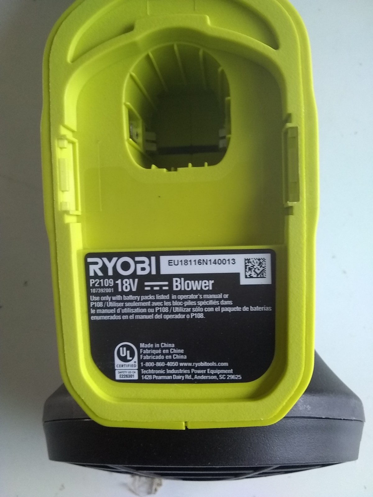Ryobi  P2109 18v Cordless Blower - NO battery (Z18)