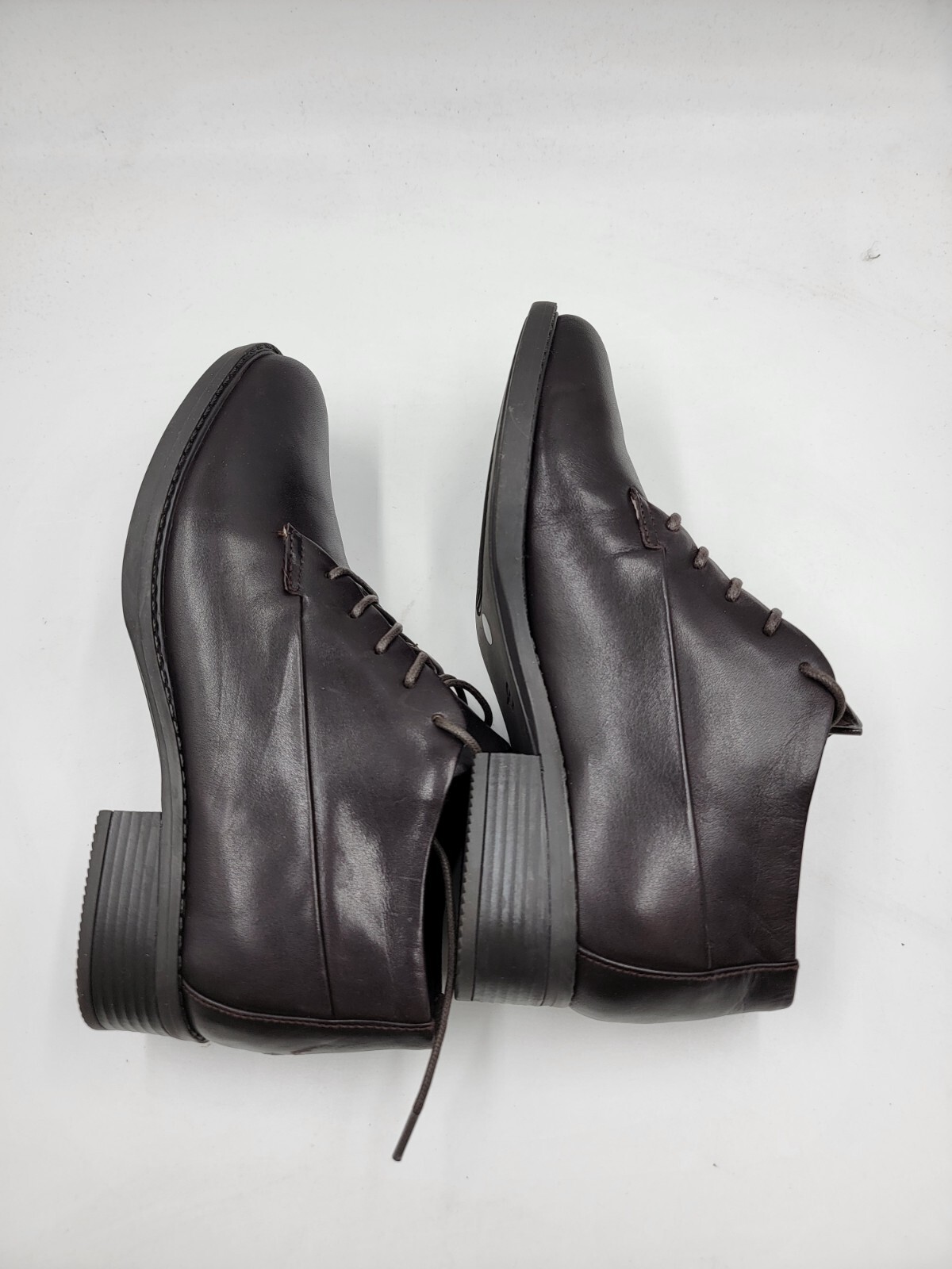 Easy Spirit Lidia Leather Oxford Boots Women's Dark Brown Round Toe 7 - Picture 6 of 17