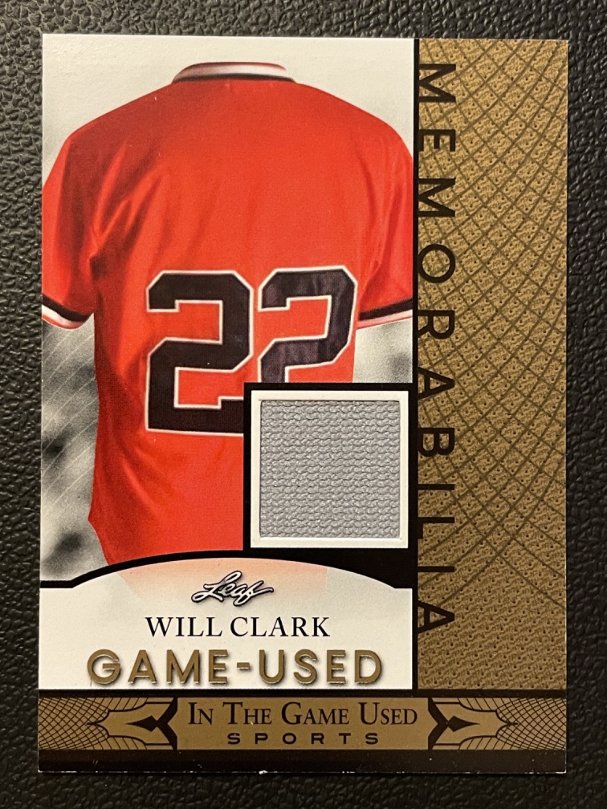 2024 Leaf In The Game Used Memorabilia Gold Will Clark Jersey
