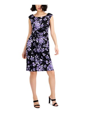 

CONNECTED APPAREL Женское черное пуловерное платье без подкладки с выступами сбоку Petites, Черный