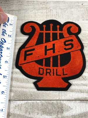 40s 50s velvet varsity high school band letter F H S 5.5