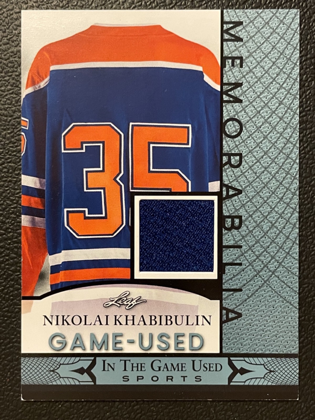 2024 Leaf In The Game Used Memorabilia Blue Nikolai Khabibulin Jersey