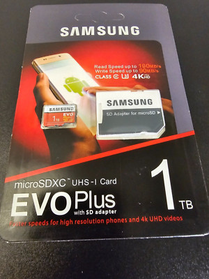 Samsung EVO PLUS 1TB Micro SD MicroSDXC Class 10 U3 HD 4K UHS-I Memory Card