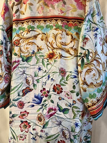 Pre-owned Johnny Was Silk Journey Kimono Nwt$515 Xsmall Scarf Prints Reversible In Multicolor