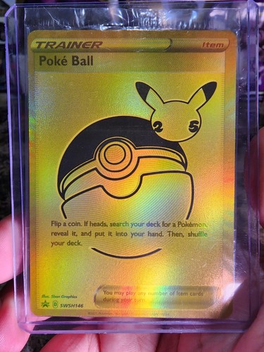 Poke Ball SWSH146 Gold Promo Card Pokemon Celebrations Ultra
