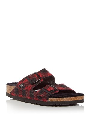 

BIRKENSTOCK Женские Красные Клетчатые Стельки Arizona Toe Platform Slip On Sandals, Красный, 1018112