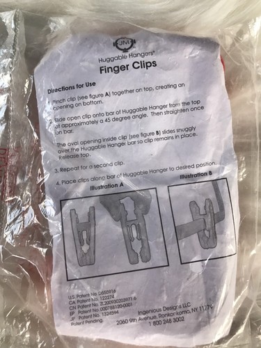 BNIB JOY MANGANO Huggable Hanger Set Of 6 Orange Finger Clips