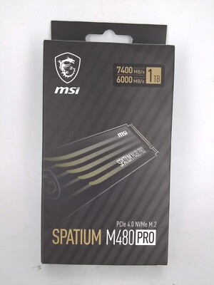 MSI Gaming SPATIUM M480 PRO 1TB PCIe NVMe M.2 Internal SSD SM480PN1TB