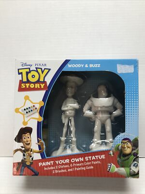 Disneys Pixar Toy Story Woody And Buzz Paint Your Own Statue NEW