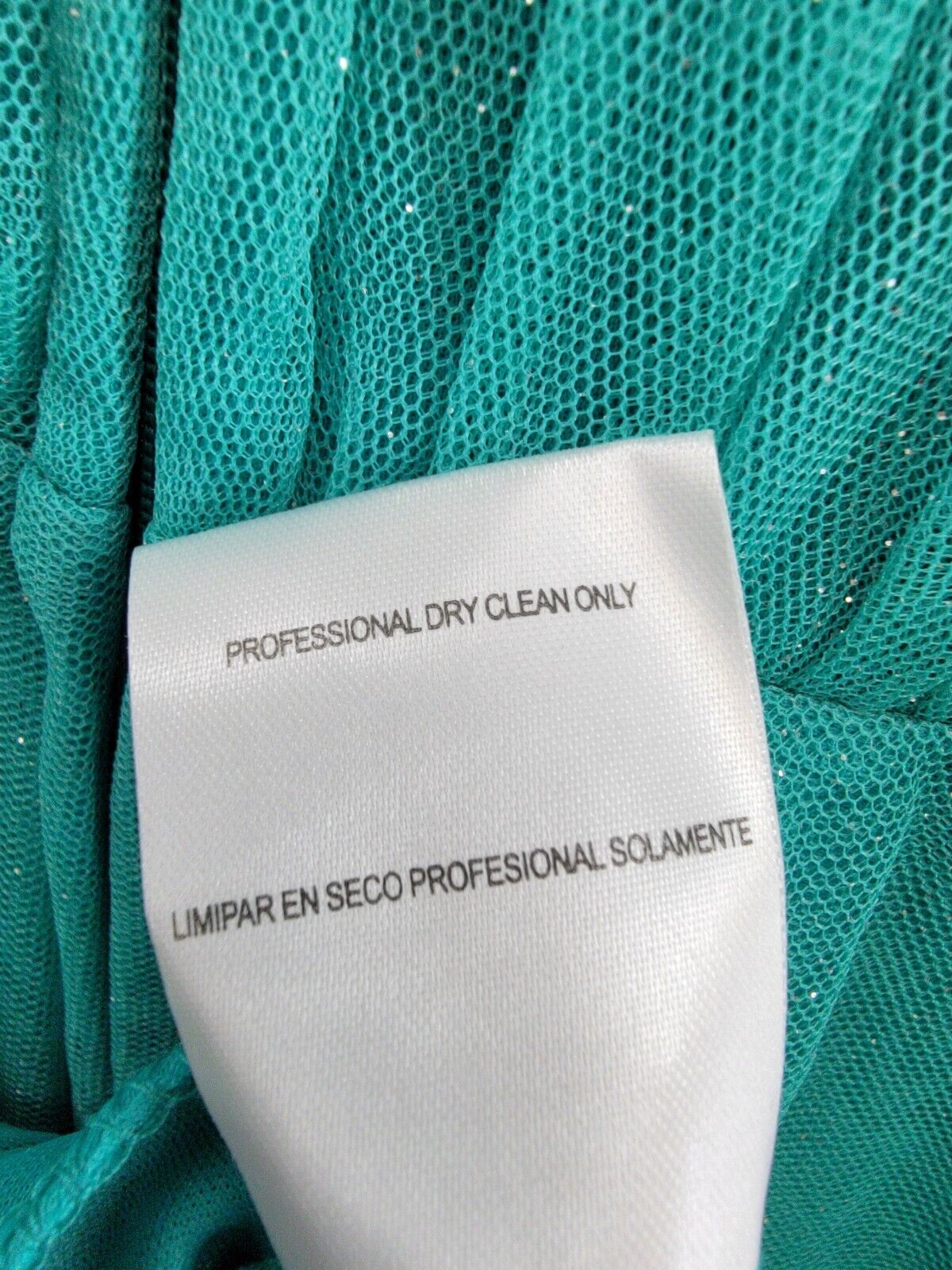 City Studio Jewel-Strap Glitter-Tulle Dress Juniors 9/10 Seafoam Belted Back Zip - Picture 14 of 16