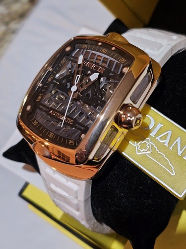 Pre-owned Invicta - Diablo - S1 Rally - Automatic - Nh70 Rose Gold / White - Mens Watch