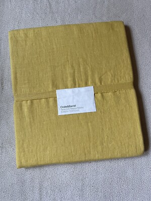 Crate & Barrel 100% Linen Tablecloth, 60''x60'', Yellow