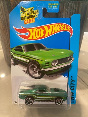 2014 Hot Wheels #97 HW City-Mustang 50th '70 FORD MUSTANG MACH 1 Green w/MC5 Sp