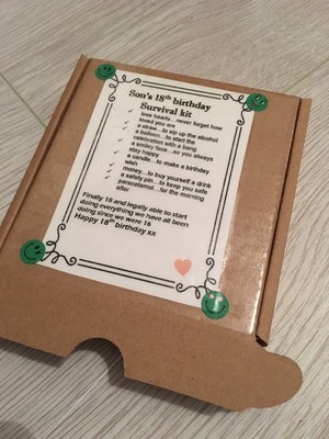 18th birthday survival kit boy