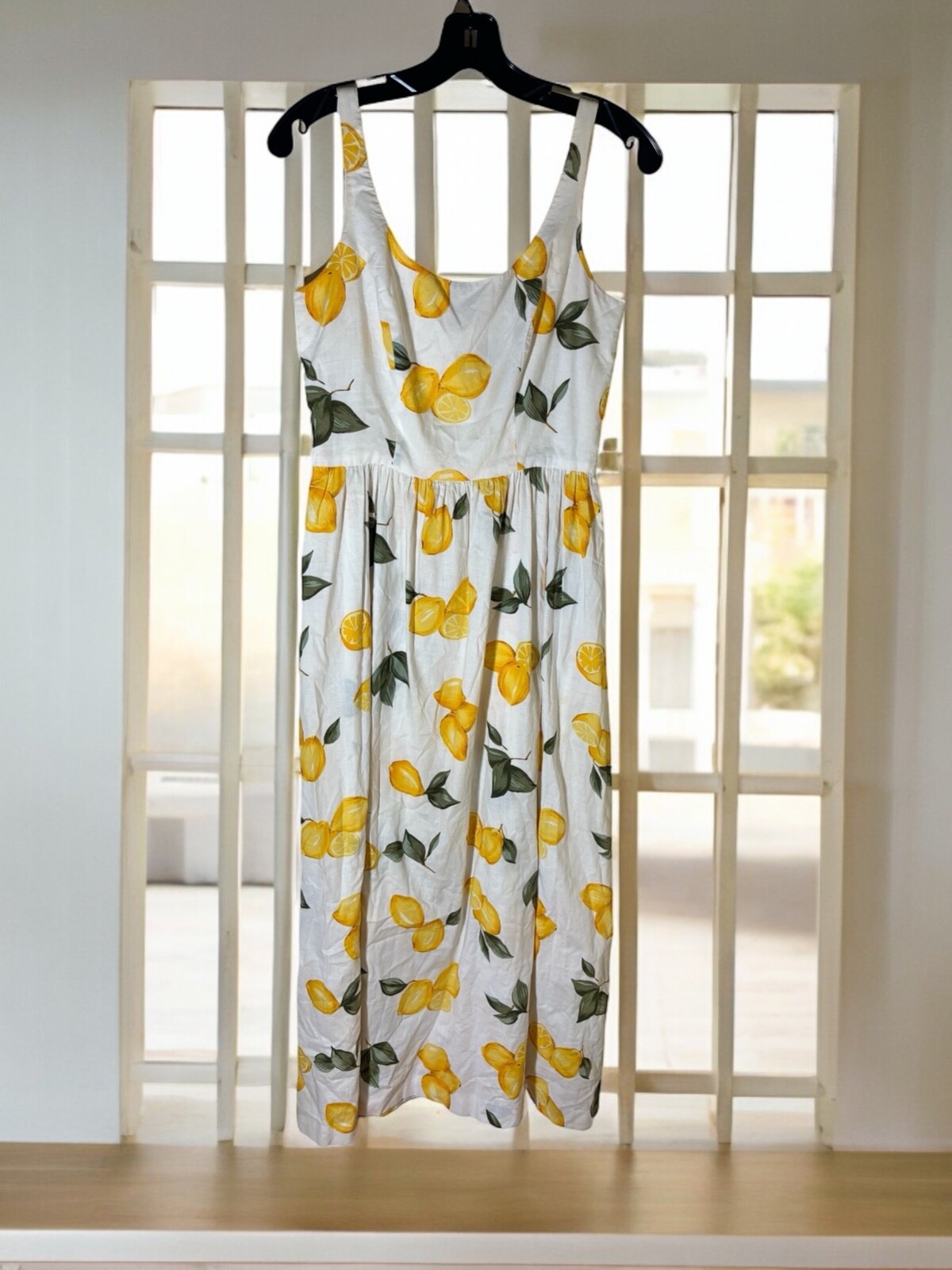 Vtg 90s CYNTHIA ROWLEY Novelty LEMON FRUIT Print SUN Party