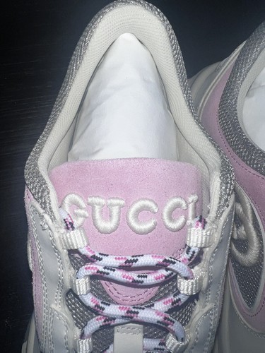 Pre-owned Gucci Run Gg Logo Sneaker In White