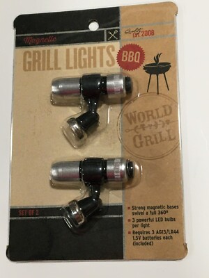 NEW WORLD MARKET MAGNETIC LED SWIVEL GRILL LIGHTS SET OF 2 FREE SHIP