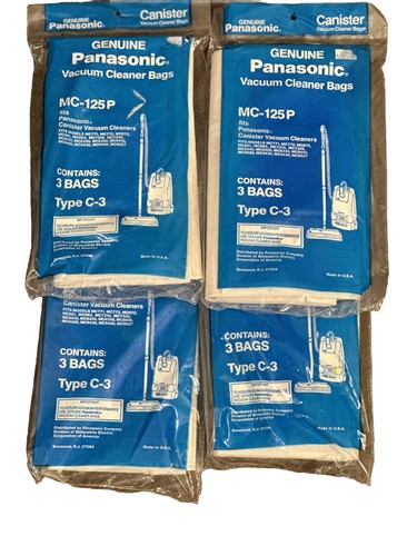 Lot Of 4 Panasonic Type C-3 Vacuum Cleaner 3 Bags Per Pack 12  Bags Total
