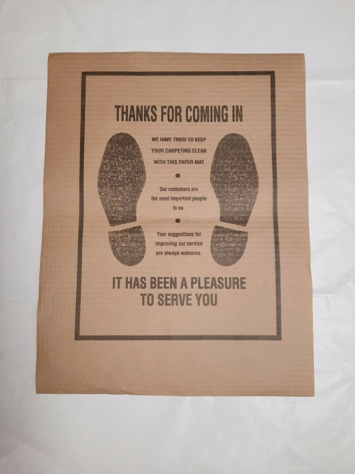 Disposable Paper Floor Mats, Brown Kraft With Poly Backing, 21" X 16.5