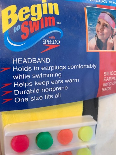 NEW Speedo Begin To Swim Earband And Earplugs One Size Swimming Water