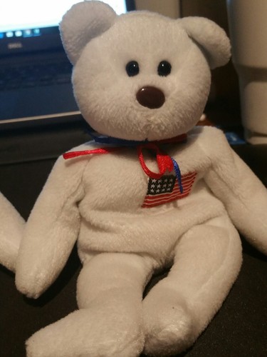 2000 TY Beanie  Libearty the Bear beanie 8in no hang tag