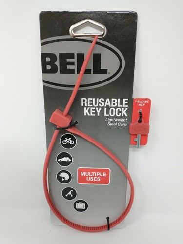 Brand New Bell Sports Reusable Lightweight Steel Core Zip Tie Key Lock w/ Key