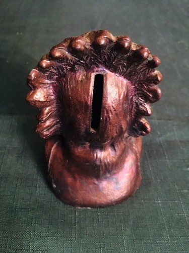 Vintage Indian Head Metal Bank-5x2 1/2x 2 1/2”