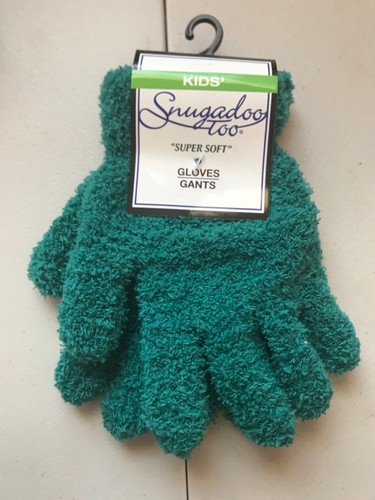 New Lot Of 3 Magic Stretch Gloves Green Super Soft 1 Adult Pair 2 Kids Pair