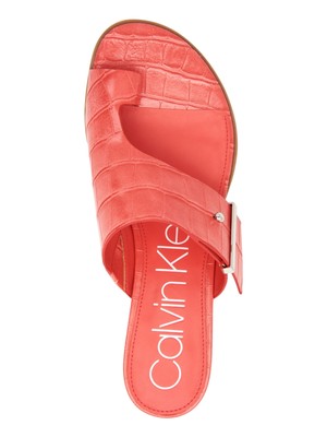 CALVIN KLEIN Женские босоножки без шнуровки на блочном каблуке Coral Croc Daria, размер 5,5 м