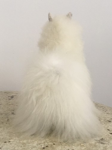 Baby Alpaca Fur Stuffed,  White Handmade From Ecuador. Approx. 11”H x 9”D x 4”W