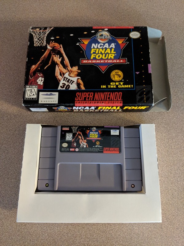 NCAA FINAL FOUR BASKETBALL SUPER NINTENDO SNES NRMT GAME & BOX