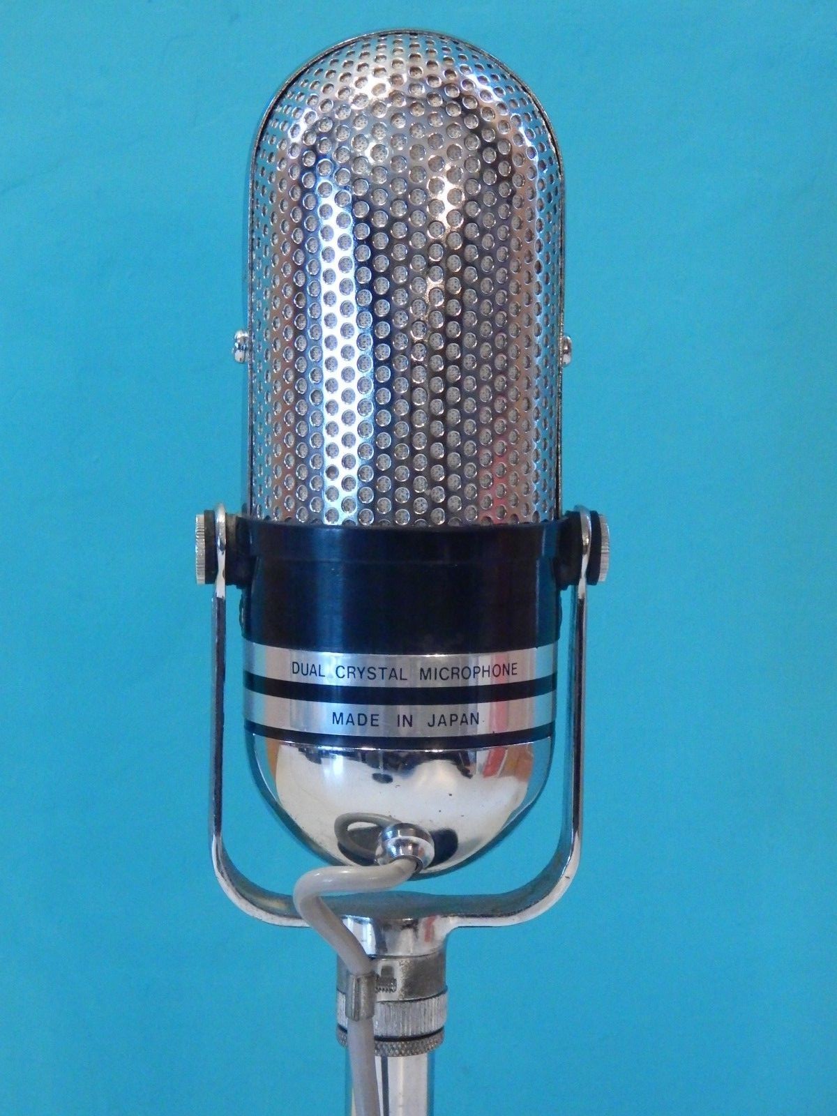 Vintage 1960S Realistic Pill Mocrophone And Stand RCA Shure Electro Voice Prop