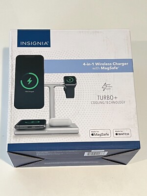 Insignia 4-in-1 15W Fast Charging Stand Wireless Charger with Magsafe OPEN BOX