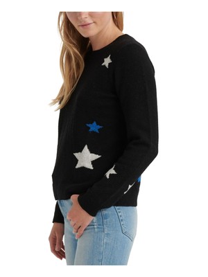 

LUCKY BRAND Женская черная блузка с длинным рукавом и круглым вырезом, Черный