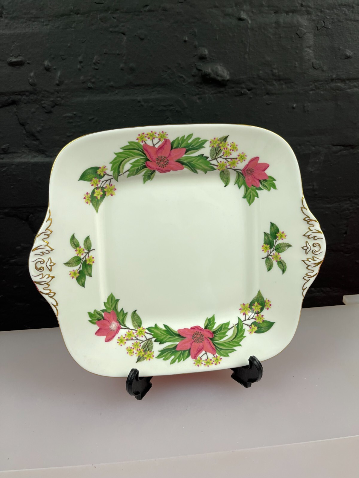 Wedgwood Starflower W4159 Eared Square Cake / Bread Plate 27.5 cm