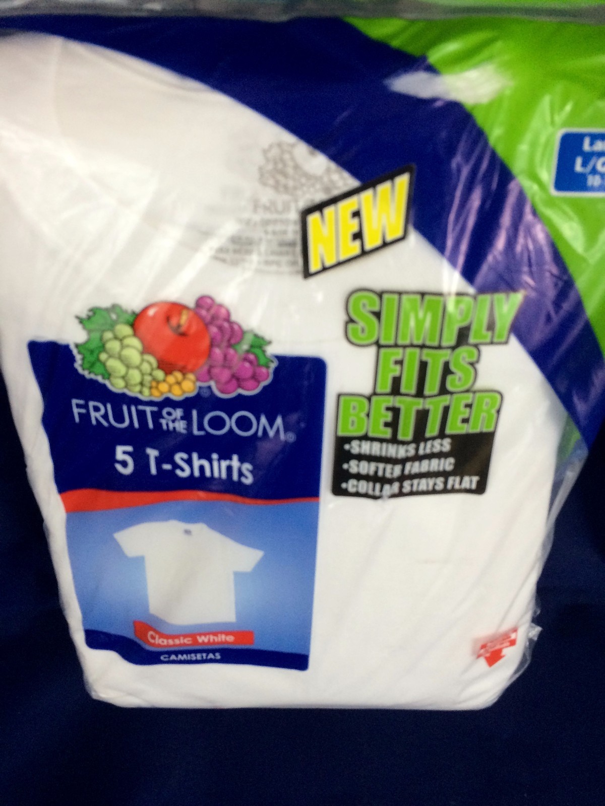 Boys Fruit of the Loom T-shirts 5 pack white S 2-4, M 6/8, L 10/12, XL 14/16