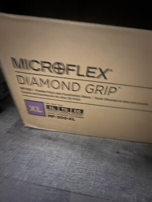 Microflex MF300X.  Diamond Grip XL Disposable Latex White Gloves 1,000pk- 1case