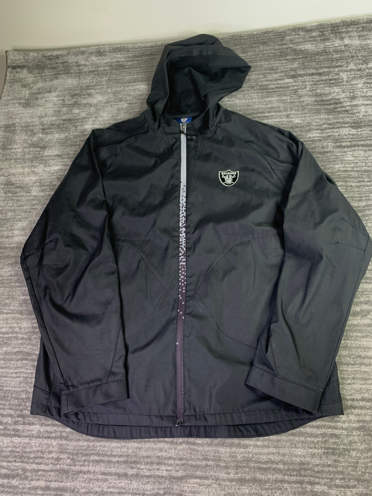 Oakland Raiders Jacket Reebok On Field Black Hooded Lined