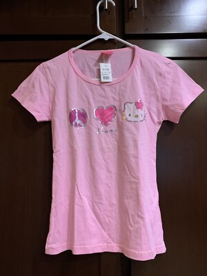 Rare Pink Peace, Love, And Hello Kitty Hawaii Shirt (Size Small)