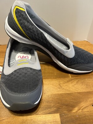 Ryka Slip On Mary Jane Sneaker Women s Size 9.5 M Grey Shoes NWT *New Insoles