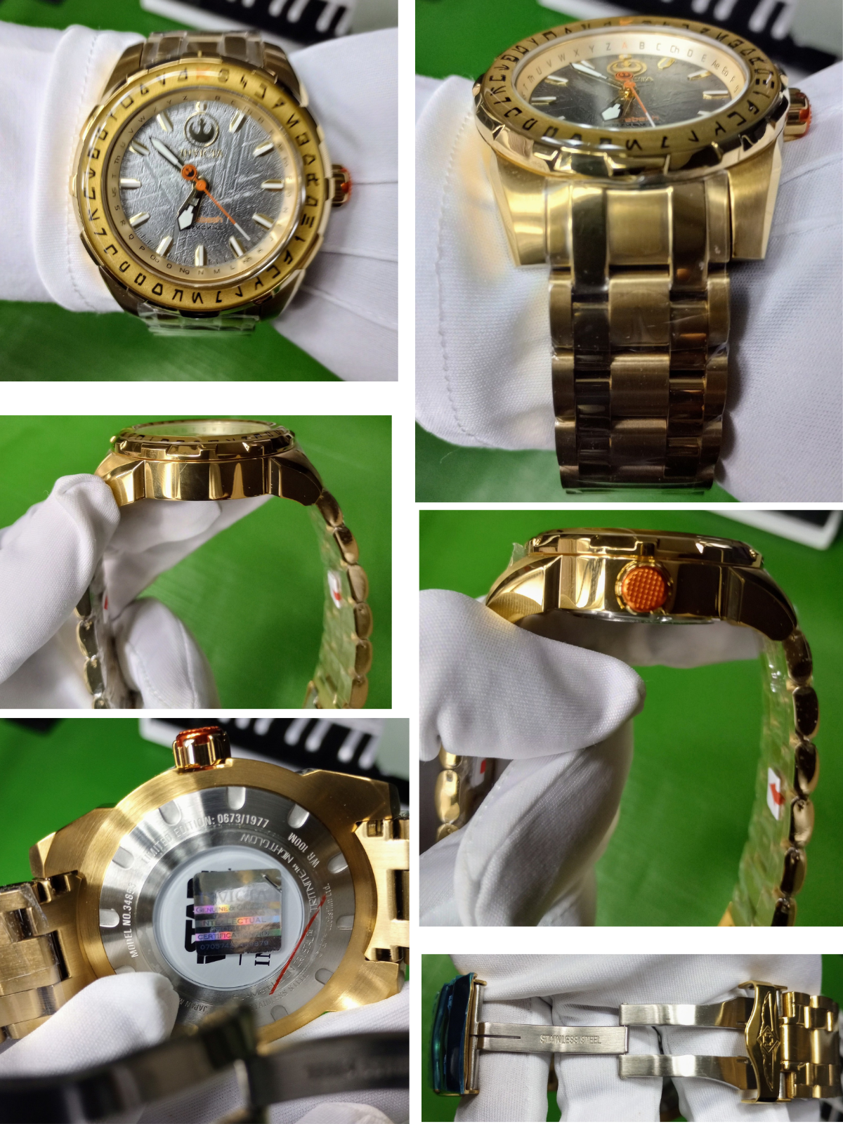 Pre-owned Invicta Star Wars Gold Watch Model 34853 Bracelet Gray Dial Limited & Genuine