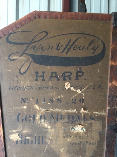 Lyon and Healy Antique Harp Case (Trunk), Huge, Wood, Old, Very Cool!