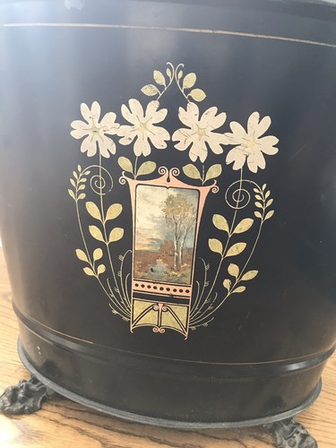 Antique English Tole Bin/Planter