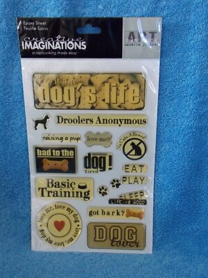 Creative Imaginations Art Warehouse Dog Epoxy Scrapbooking Stickers