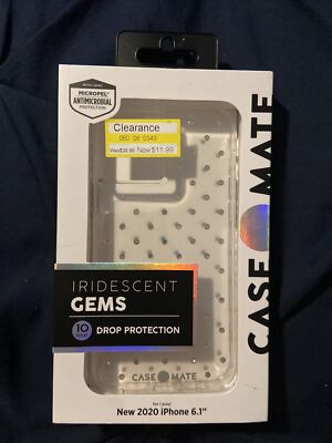 Case-Mate Apple 2020 iPhone 6.1'' Pro Iridescent Gems Case NEW Antimicrobial Drop