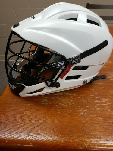 CASCADE CS WHITE YOUTH Lacrosse Helmet w/ Chin Strap OSFM up to 21
