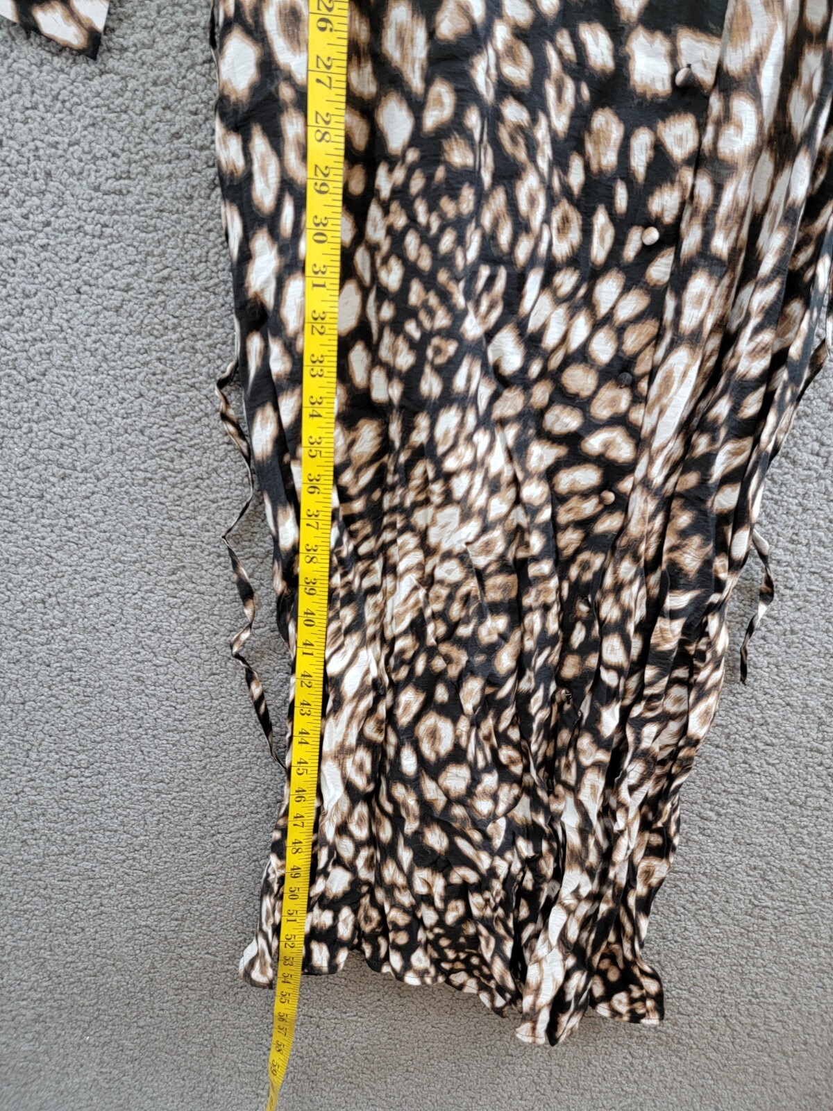 Vero Moda Josie Rika Shirt Dress Women's XS Brown Multi Button Tie Closure L/S - Picture 8 of 19